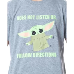 Star Wars Men's The Mandalorian Baby Yoda Grogu Cartoon Sleep Pajama Set Multicolored
