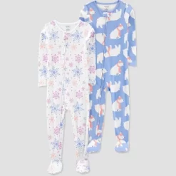 Carter's Just One You®️ Toddler Girls' 2pk Snowflakes And Polar Bears Footed Pajama - White/Blue -Cozy Nights Sales Store GUEST ae8dba21 c63c 471d 92dd 9f4608f855a2