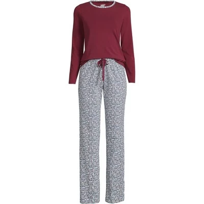 Lands' End Women's Tall Knit Pajama Set Long Sleeve T-Shirt And Pants 13 Lands' End Women's Tall Knit Pajama Set Long Sleeve T-Shirt And Pants - Image 13