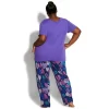 Women's Plus Size Print 3 Piece Sleep Set - Violet | AVENUE