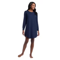 Softies Women's 36" Long Sleeve Henley Sleep Shirt -Cozy Nights Sales Store GUEST b17b8801 a799 4974 8038 b50dbfa94431