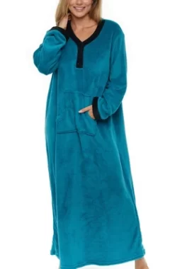 Women's Soft Warm Fleece Nightgown, Long Kaftan With Pockets For Winter -Cozy Nights Sales Store GUEST b23b59f1 9497 4484 9369 fa0137b79ddb