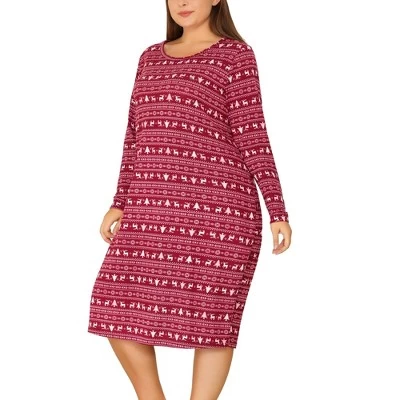 Agnes Orinda Women's Plus Size Comfy Long Sleeve Sleep Dress Nightgown 1 Agnes Orinda Women's Plus Size Comfy Long Sleeve Sleep Dress Nightgown
