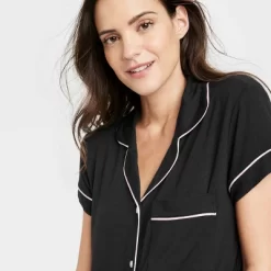 Women's Beautifully Soft Short Sleeve Notch Collar Top And Shorts Pajama Set - Stars Above™ -Cozy Nights Sales Store GUEST b3888a0f 38bb 486d 90d5 dd6eed735eaa