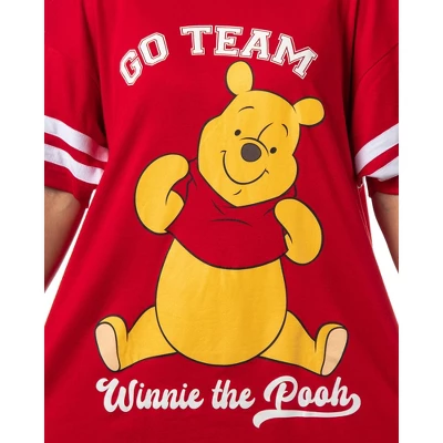 Winnie-the-Pooh Women's Go Team Shirt Pajama Dorm Sleep Shirt Nightgown Red 2 Winnie-the-Pooh Women's Go Team Shirt Pajama Dorm Sleep Shirt Nightgown Red - Image 2