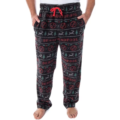 Marvel Men's Deadpool Christmas Ugly Sweater Fleece Sleep Pajama Pants Ugly Deadpool Sweater 4 Marvel Men's Deadpool Christmas Ugly Sweater Fleece Sleep Pajama Pants Ugly Deadpool Sweater - Image 4