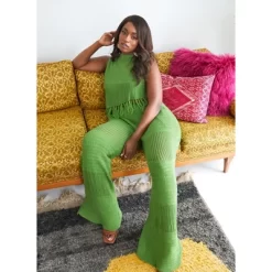 Rebdolls Women's Shanti Crochet Bell Bottom Pants W. Pockets -Cozy Nights Sales Store GUEST b545709d cbba 4623 9f19 178bdb327ec7