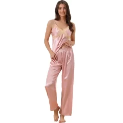 Cheibear Womens Silky Lace Camisole With Pants Loungewear Pajama Sets 2 Pcs 12 Cheibear Womens Silky Lace Camisole With Pants Loungewear Pajama Sets 2 Pcs -Cozy Nights Sales Store GUEST b58614c8 8e52 4670 86d2 6fdfe57d3584