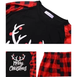 Cheibear Christmas Deer Loungewear Long Sleeves Tee Plaid Pants 2 Piece Family Pajama Sets -Cozy Nights Sales Store GUEST b6896d58 fbcf 449b 83f9 ddf21d65afbb