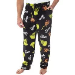 Dr. Seuss Men's The Grinch Sneaky Face Fleece Plush Pajama Pants -Cozy Nights Sales Store GUEST b689e7a4 0254 4c45 a797 3376f6c4c421
