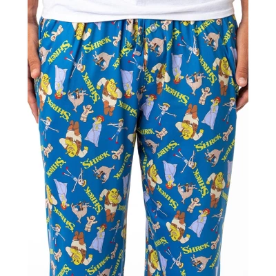 DreamWorks Shrek Mens' Characters Donkey Fiona Sleep Pajama Pants Blue 2 DreamWorks Shrek Mens' Characters Donkey Fiona Sleep Pajama Pants Blue - Image 2