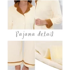 Cheibear Women's Sleepwear Flannel Button Down Lounge Warm Winter Long Sleeves Pajama Set -Cozy Nights Sales Store GUEST b6a742a3 a4b6 4527 97e5 dc992aea36bf