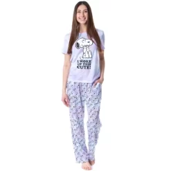 Peanuts Womens' I Woke Up This Cute Tie-Dye Sleep Pajama Set Multicolored -Cozy Nights Sales Store GUEST b7cee978 a793 4133 b67c 128f8c0e6bea