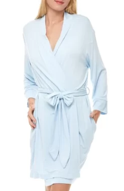 Women's Classic Soft Knit Short Lounge Robe With Pockets -Cozy Nights Sales Store GUEST b9d32bf2 0294 4c4a a8de 52789951bf74