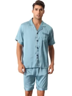 Cheibear Men Satin Button Down Pajama Sets Short Sleeve Shirt And Shorts Sleepwear 11 Cheibear Men Satin Button Down Pajama Sets Short Sleeve Shirt And Shorts Sleepwear -Cozy Nights Sales Store GUEST ba6c3cb6 ea9f 405e b59f bbe34ff7fb71