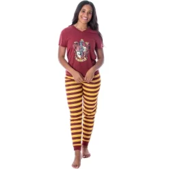 Harry Potter Womens' Hogwarts House Crest Jogger Pajama Set-All Houses -Cozy Nights Sales Store GUEST bad995dd 93d2 4f6b be61 c51f7415249b