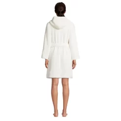 Lands' End Women's High Pile Fleece Hooded Robe