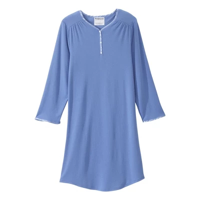 Silverts Adaptive Shoulder Snap Nightgown, Henley 4 Silverts Adaptive Shoulder Snap Nightgown, Henley - Image 4