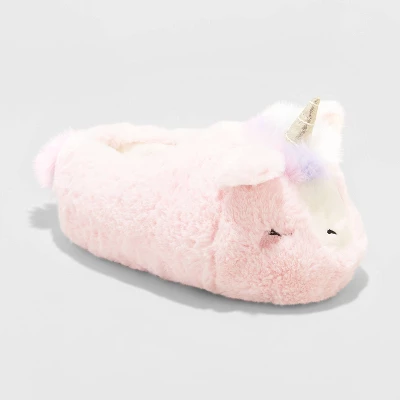 Kids' Jaslynn Unicorn Slippers - Cat & Jack™ Pink 4 Kids' Jaslynn Unicorn Slippers - Cat & Jack™ Pink - Image 4