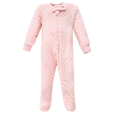 Hudson Baby Infant Girl Plush Sleep And Play, Burgundy Floral 3 Hudson Baby Infant Girl Plush Sleep And Play, Burgundy Floral - Image 3