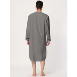 Lars Amadeus Men's Nightshirt Cotton Sleep Shirt Long Sleeves Henley Nightgown Sleepwear 11 Lars Amadeus Men's Nightshirt Cotton Sleep Shirt Long Sleeves Henley Nightgown Sleepwear -Cozy Nights Sales Store GUEST c0358194 a682 4d10 b636 d335466dc8c5