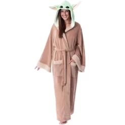 Star Wars The Mandalorian Grogu Baby Yoda Costume Adult Robe Hooded Bathrobe Brown -Cozy Nights Sales Store GUEST c0c3d893 0c00 46dd b7ed 9b53288af39e
