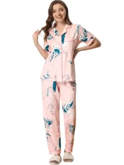 Cheibear Womens 2pcs Floral Button Down Pajama Set Nightwear Sleepwear -Cozy Nights Sales Store GUEST c0ec97f8 d885 4ef5 b8b8 2872b4d00177