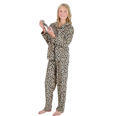 Sleep On It Girls 2-Piece Velour Coat Pajama Set - Cheetah 3 Sleep On It Girls 2-Piece Velour Coat Pajama Set - Cheetah - Image 3