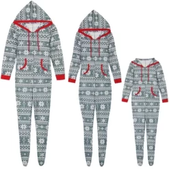 Cheibear Christmas Family One Piece Romper PJ's Zipper Jumpsuit Xmas Party Loungewear With Pockets -Cozy Nights Sales Store GUEST c12bdd85 c35b 49e3 8470 676dbba4e5cf
