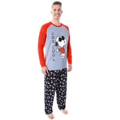 Peanuts Men's Joe Cool Snoopy Pajamas Raglan Shirt And Pant 2 PC Pajama Set -Cozy Nights Sales Store GUEST c1f6d3d9 cd09 4c73 be73 c7d7c39b6005