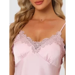 Cheibear Womens Satin Lounge Lace Trim Cami Tops With Shorts Sleepwear Pajamas Sets -Cozy Nights Sales Store GUEST c249ec74 db2e 480f 92a7 b4f027b0c136