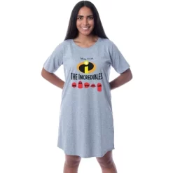 Disney Womens' The Incredibles Character Nightgown Sleep Pajama Shirt Grey -Cozy Nights Sales Store GUEST c2cebb9f 1a13 43b9 a4ac d4f90031893d