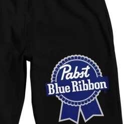 Pabst Blue Ribbon Label Men's Black Sleep Pajama Shorts