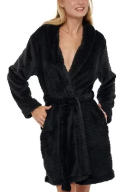 Women's Warm Soft Plush Fleece Bathrobe, Knee Length Robe, Chevrons -Cozy Nights Sales Store GUEST c44b0155 9153 4ff7 bf63 18fecafe5785