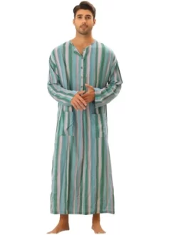 Lars Amadeus Men's Long Sleeves Button Striped Nightgown With Pockets -Cozy Nights Sales Store GUEST c4ce3299 7ab9 4a7a 8eca ad1e26fd73a4