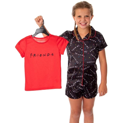 Friends TV Show Girls' TV Series Logo 3 Piece Pajama Shortie Lounge Set 7 Friends TV Show Girls' TV Series Logo 3 Piece Pajama Shortie Lounge Set - Image 7