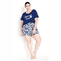 Women's Plus Size Hibiscus Sleep Short - Hibiscus | AVENUE -Cozy Nights Sales Store GUEST c662e8c0 9155 49d2 bc02 b47d4a28db40