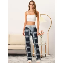 Cheibear Womens Sleepwear Pajamas Yoga Casual Trousers Wide Leg Lounge Pants