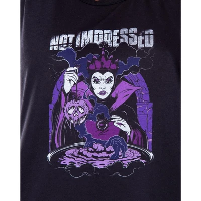 Disney Villains Women's Evil Queen Not Impressed Tank Short Pajama Set Black 2 Disney Villains Women's Evil Queen Not Impressed Tank Short Pajama Set Black - Image 2