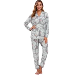 Cheibear Womens Sleepwear Lounge Cute Print Nightwear With Pants Long Sleeve Pajama Set -Cozy Nights Sales Store GUEST c890aacb f928 49cb a054 c160a42b4d67