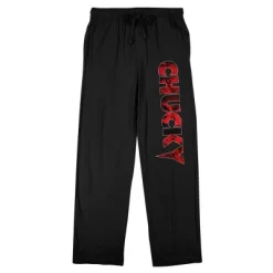Chucky Scary Font Men's Black Sleep Pajama Pants -Cozy Nights Sales Store GUEST c8eed207 7555 4d33 b7f8 e6b325341492