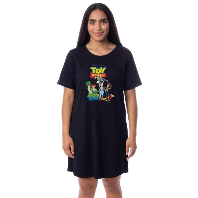 Disney Womens' Toy Story Movie Film Characters Nightgown Sleep Pajama Shirt Black 3 Disney Womens' Toy Story Movie Film Characters Nightgown Sleep Pajama Shirt Black - Image 3
