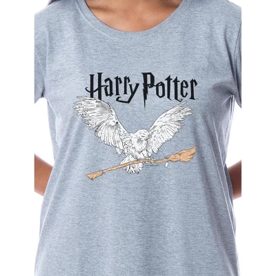 Harry Potter Womens' Wizarding World Broomstick Nightgown Pajama Shirt Grey 1 Harry Potter Womens' Wizarding World Broomstick Nightgown Pajama Shirt Grey