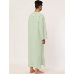 Lars Amadeus Men's Cotton V-Neck Side Split Long Night Gown With Pocket -Cozy Nights Sales Store GUEST ca9e6190 7e1a 41fc bddf 03e42a58860c