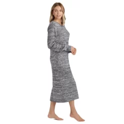 Softies Heathered Marshmallow 42" Crew Neck Lounge Dress With Pockets