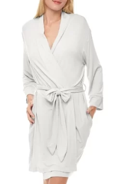 Women's Classic Soft Knit Short Lounge Robe With Pockets -Cozy Nights Sales Store GUEST cbcc5a7c 6ce4 4cc1 b1eb 4d1fc6d09022