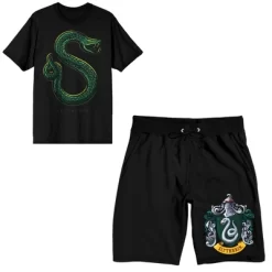 Harry Potter Slytherin Crest Men's Short Sleeve Shirt & Sleep Shorts Set -Cozy Nights Sales Store GUEST cc6e1e43 0701 4565 aaa2 3c0a686940e0
