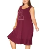 Agnes Orinda Women's Plus Size Sleeveless Comfy Lovely Tank Nightgown