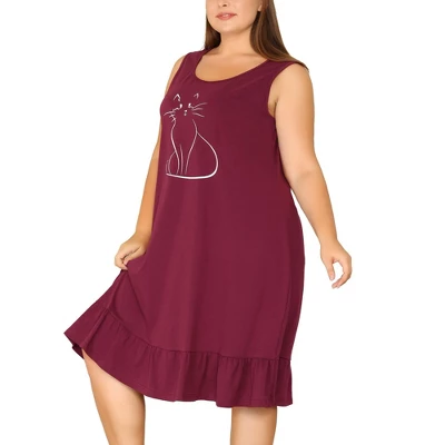 Agnes Orinda Women's Plus Size Sleeveless Comfy Lovely Tank Nightgown 1 Agnes Orinda Women's Plus Size Sleeveless Comfy Lovely Tank Nightgown