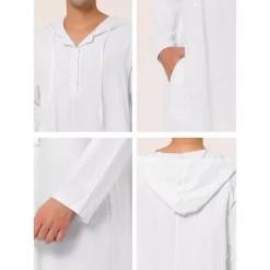 Lars Amadeus Men's Nightshirt Long Sleep Shirt Hooded Loungewear Nightgown Pajamas -Cozy Nights Sales Store GUEST cdabb9ff c802 431e 8dee b6890a678516